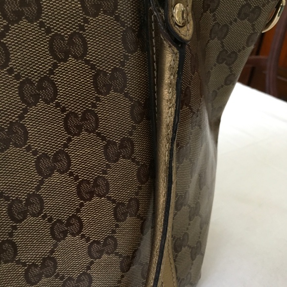 GUCCI Crystal Joy GG Tote Brown with Gold Trim - Picture 10 of 16